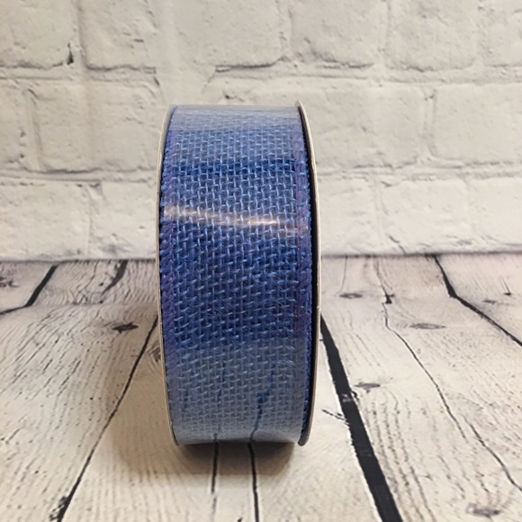 Royal Blue Burlap Wired Ribbon, 1,5 in x 10 yards - Picture 1 of 4
